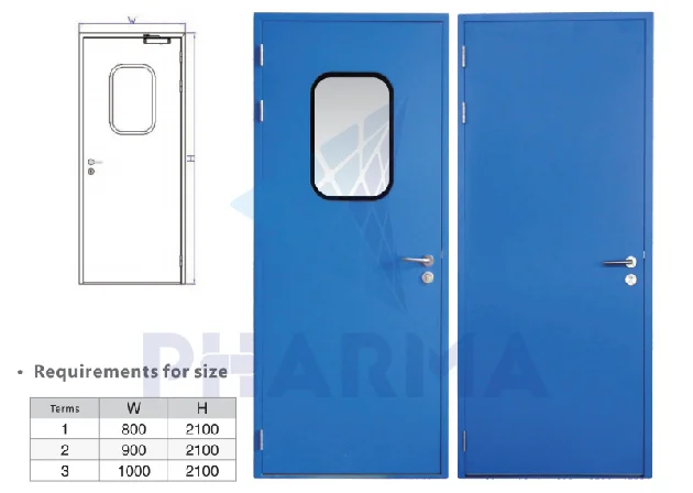 product-PHARMA-Anti Bacterial Cleanroom Door Pharmaceutical Clean Room Swing Door-img-1