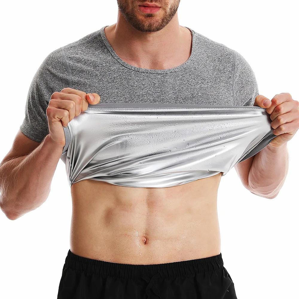Men Sweat Sauna Suit Tank Top Shapewear Body Slimming Waist - Main Image