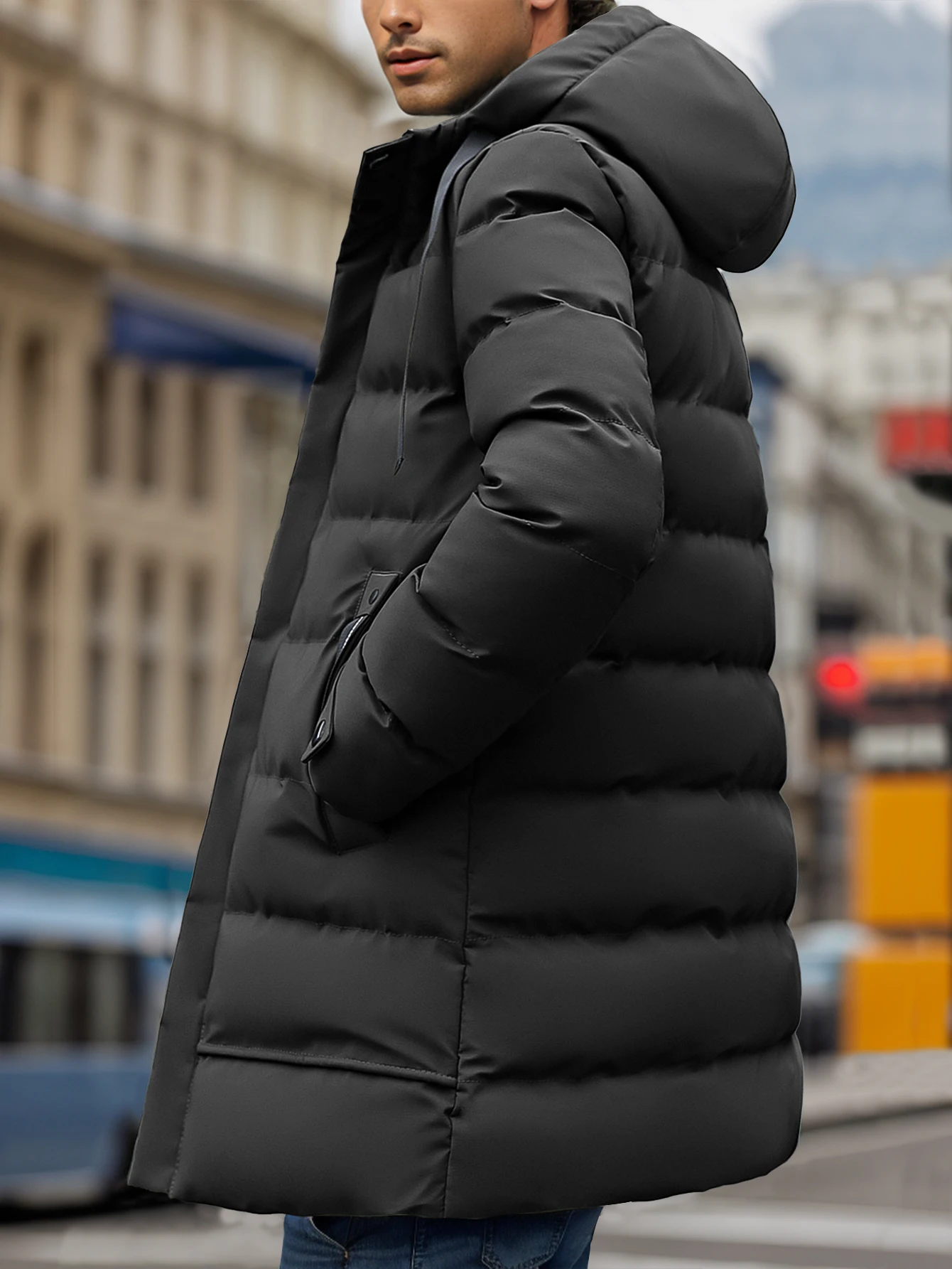 Men's Long Winter Coats - Warm, Water Resistant Puffy Hooded Men's Long Winter Coats - Warm, Water Resistant Puffy Hooded