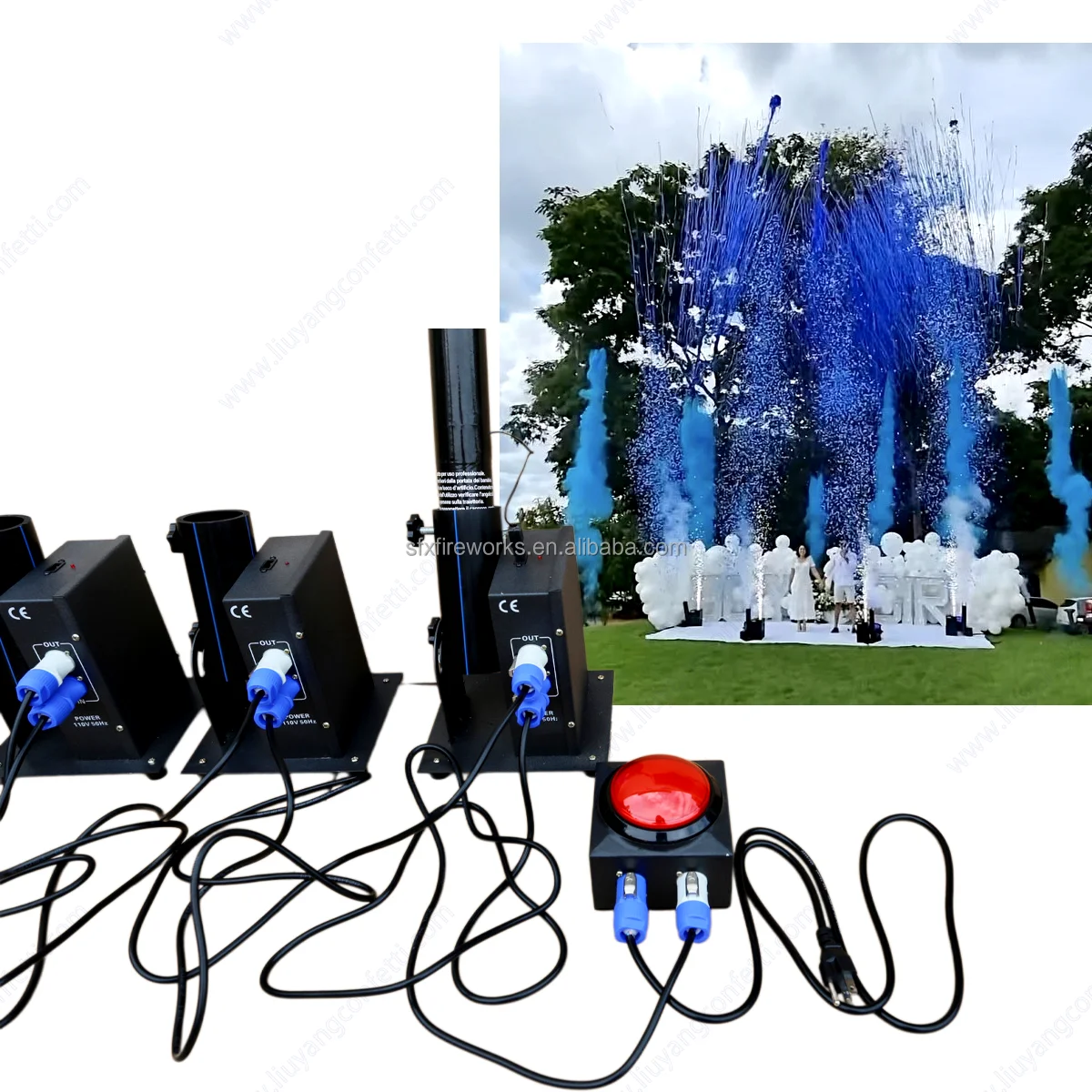 Backyard Gender Reveal Smoke Powder Blaster Baby Shower Color Burst Machine Magic Pink or Blue Dust Storm Electric Powder Cannon