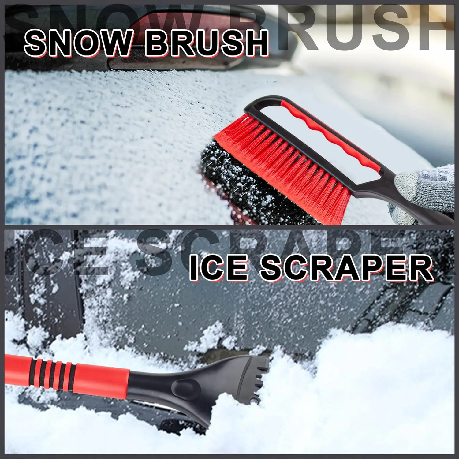 New Abs Handle Snow Brush And Detachable Ice Scraper With Ergonomic ...