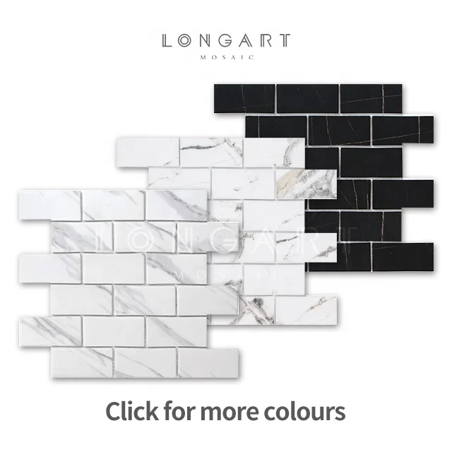 LongArt Mosaic Caraca White Glass Mosaic Matte Surface Mosaic Tiles For Bathroom Kitchen Home Decoration
