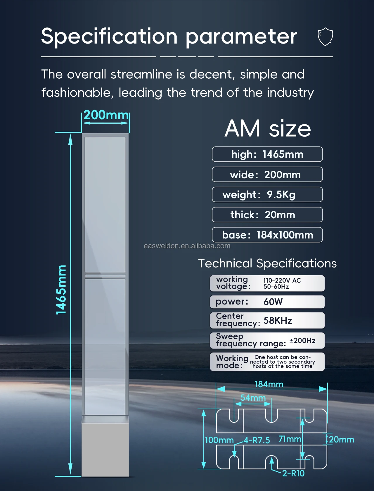 Security AM 58KHz Eas System Sensors Super Market EAS System Antenna for Anti-theft Devices