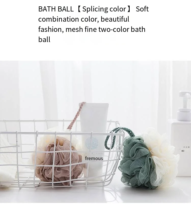 Double color flower large color rub back bath ball Bath flower home bath ball manufacture