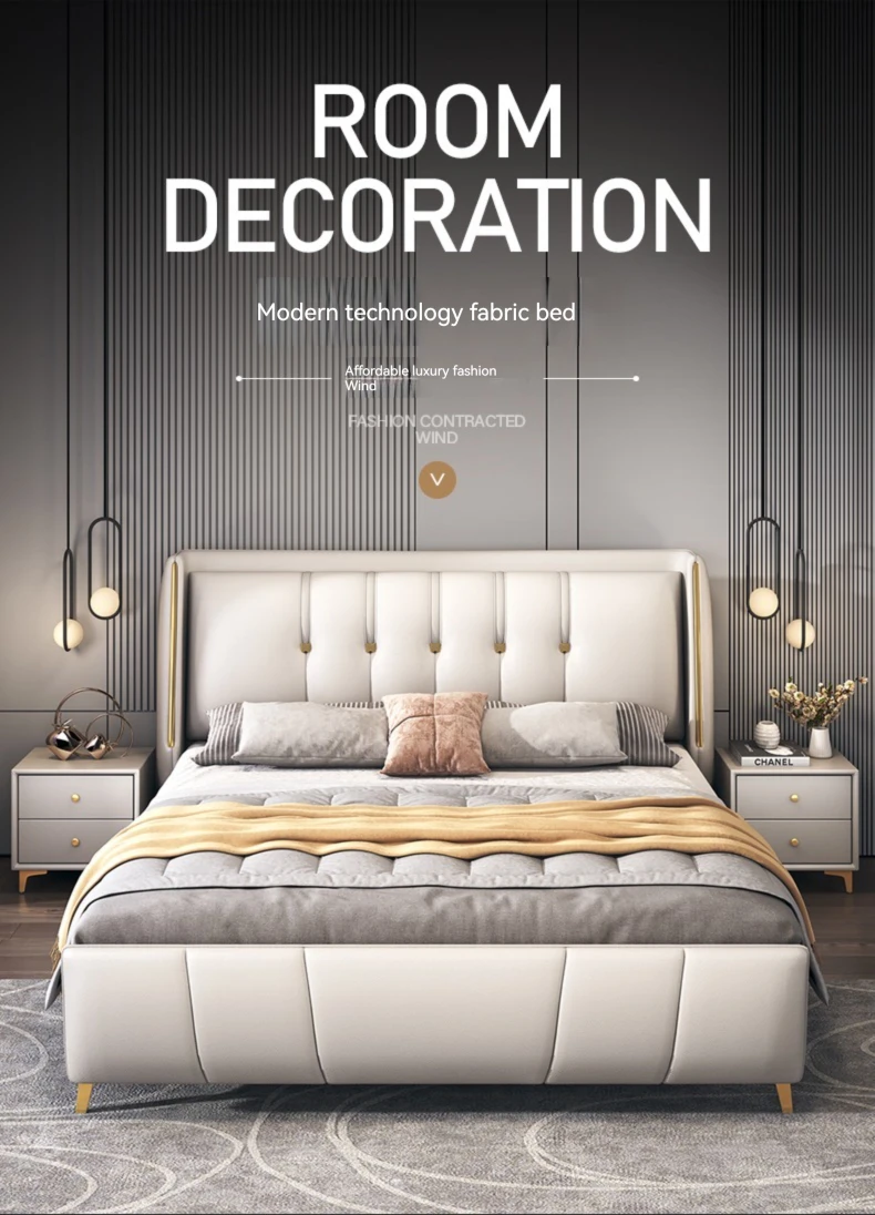 King Size Beds Upholstered Home Cama Matrimonial Bedroom Furniture