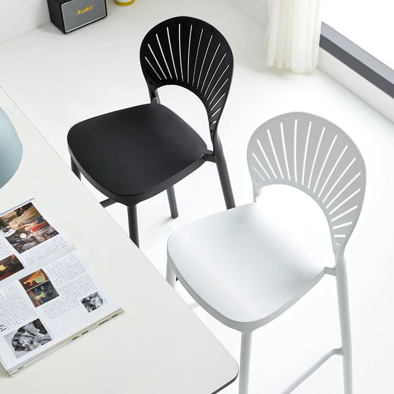 Cheap Price Modern High Back Bar Stool Kitchen Barstool Counter Height Tall Barstool Bar Chairs Stool Plastic with Back Rest Arm
