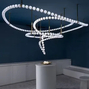 Custom Main Entrance Large Grand Custom Glass Ball Chandeliers Modern DIY Hanging Lights for High Ceiling Hotel Conference Hall