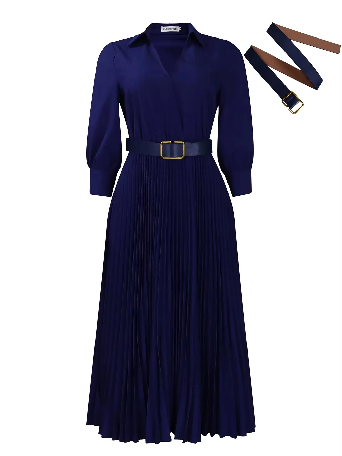 Wholesale Ladies Long Dress With Belt Women's Clothing Party Pleated Dress Long Sleeve Women's Dresses 2024 Wholesale Ladies Long Dress With Belt Women's Clothing Party Pleated Dress Long Sleeve Women's Dresses 2024