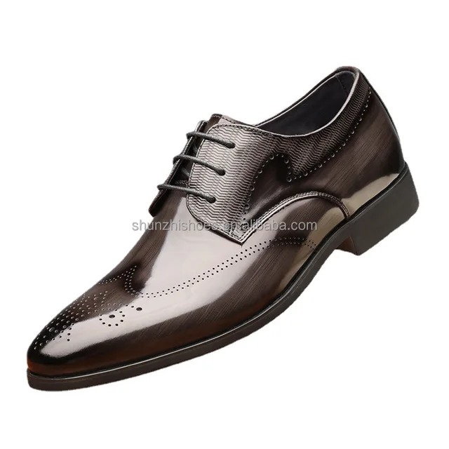 Wholesale OEM Men's Wine Red Oxford Dress Shoes Black Carucci Leather with Slip-On Closure Men's Dress Oxfords
