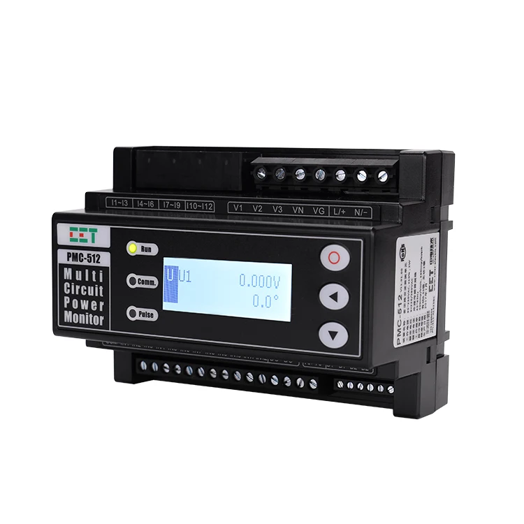 CET PMC-512A 35mm Din Rail 3 Phase Multi Channel Circuits Energy Electric Meter With 2*RS485 Modbus
