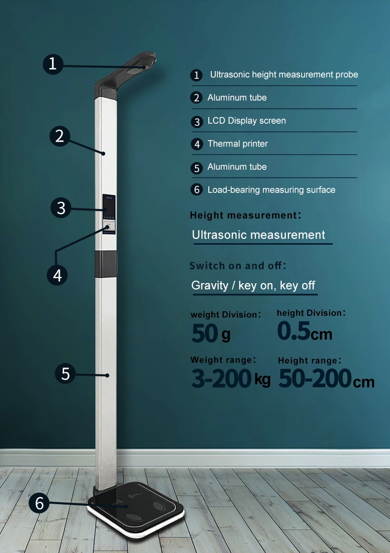 Household Electronic Weight Scale With Height Measurement Digital Body Scale Height Weight Bmi