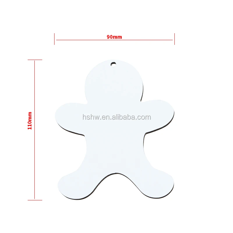 Blank Christmas Tree Gingerbread Man Sublimation MDF Ornaments