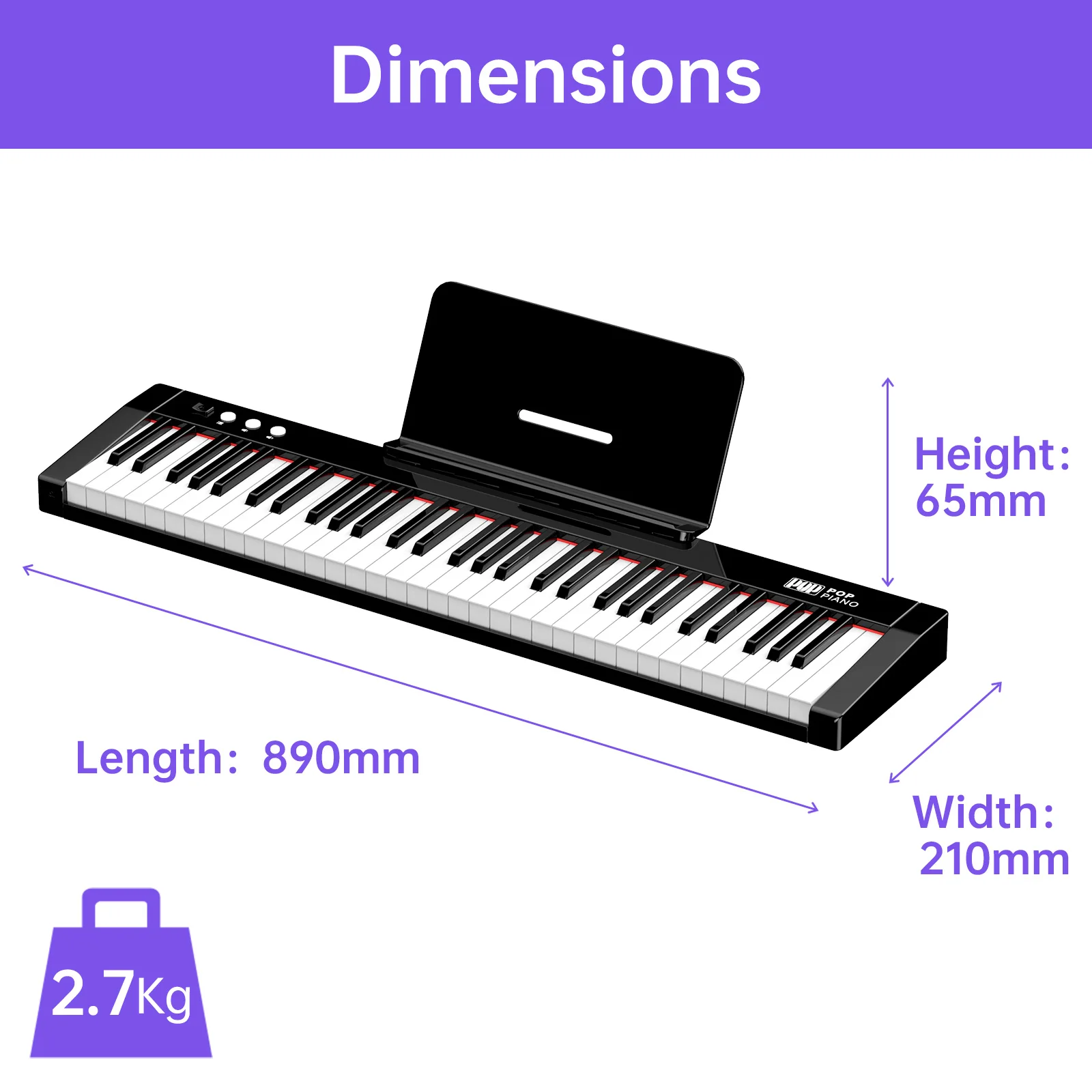 Musical Instruments & DJ TERENCE Piano Keyboard with 61 Semiweighted
