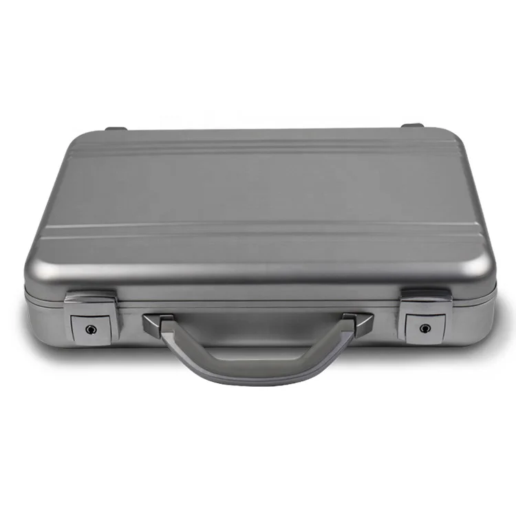 Custom Silver Full Aluminum Notebook Briefcase Hard Shell Business Attache  Case Metal Briefcase Custom Aluminum Briefcase