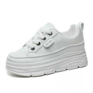 Women's W3616 Solid Color Sports and Leisure Shoes with Thick Sole Height Increase Wear-Resistant Features for Summer