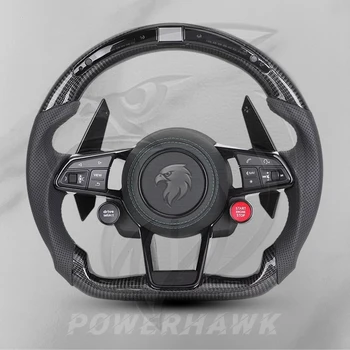 LED Start Button Alcantara Carbon Custom Leather Steering Wheel for Audi A3 A4 A5 A6 C6 C7 C8 B8 B9 RS3 RS5 RS7 S3 S4 S5 Q3 Q5