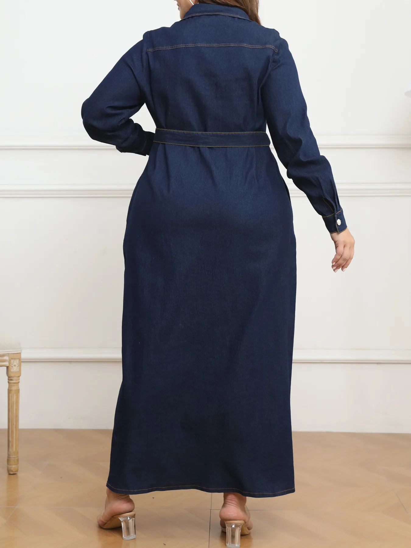 New Style Plus Size Dress Winter Women's Clothing Dress With Collar Washed Denim  Dress OEM| Alibaba.com