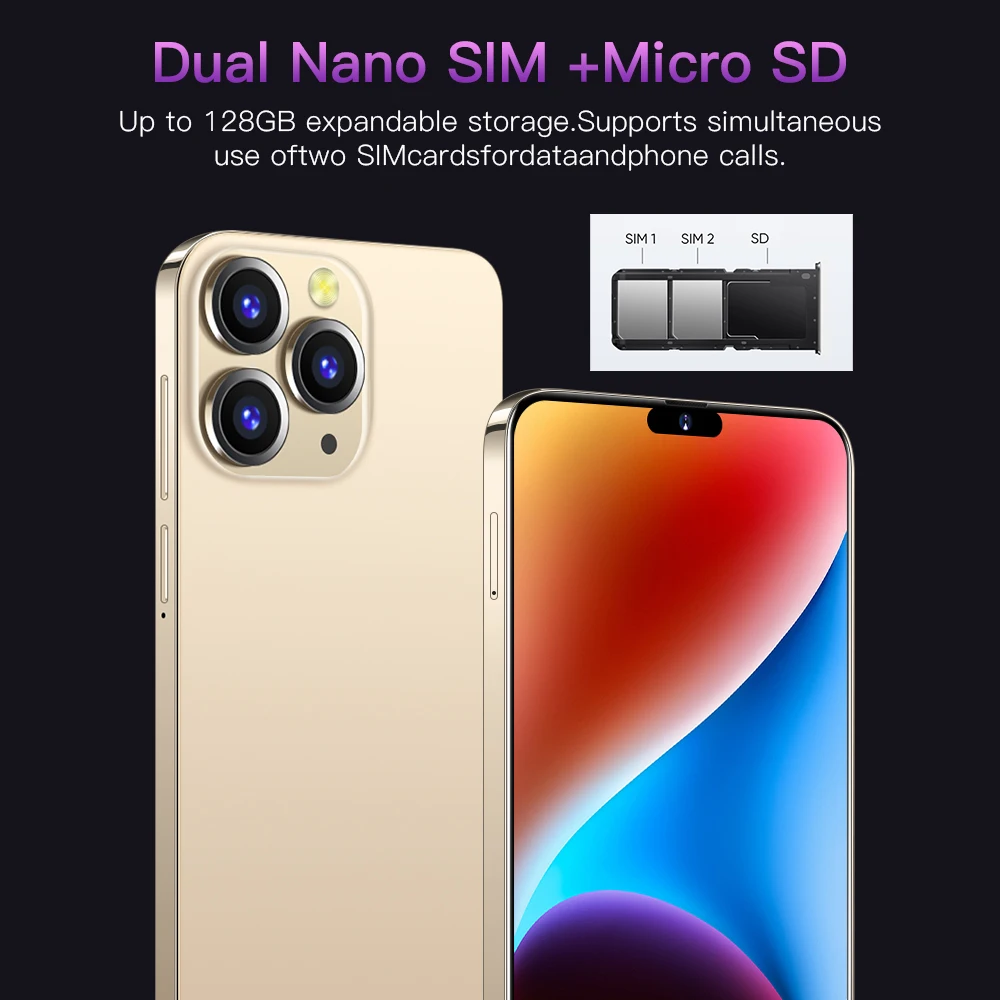 Buy Wholesale China Customize Brand Logo New Smart Phone I14 Pro Max  Android Smart Phone Hand Mobile Phones Oem/odm Hd Camera Cellphone & 4g  White Touch Screen Unlocked Smartphone at USD 78