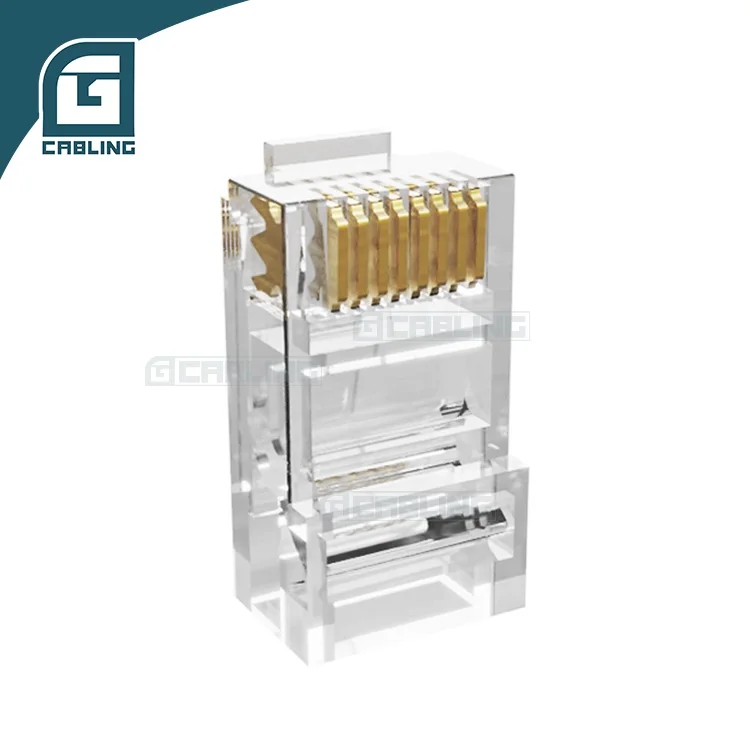 Gcabling RJ45 Connecter Cat5e Cat6 Ethernet 8P8C UTP Unshielded RJ45 Plug Cat 6 5e Pass Through RJ45 Connector