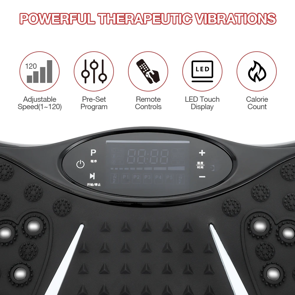 Home Use Vibration Plate Exercise Machine  Classic Style Gym Whole Body  With Handle Machine Body Fitness