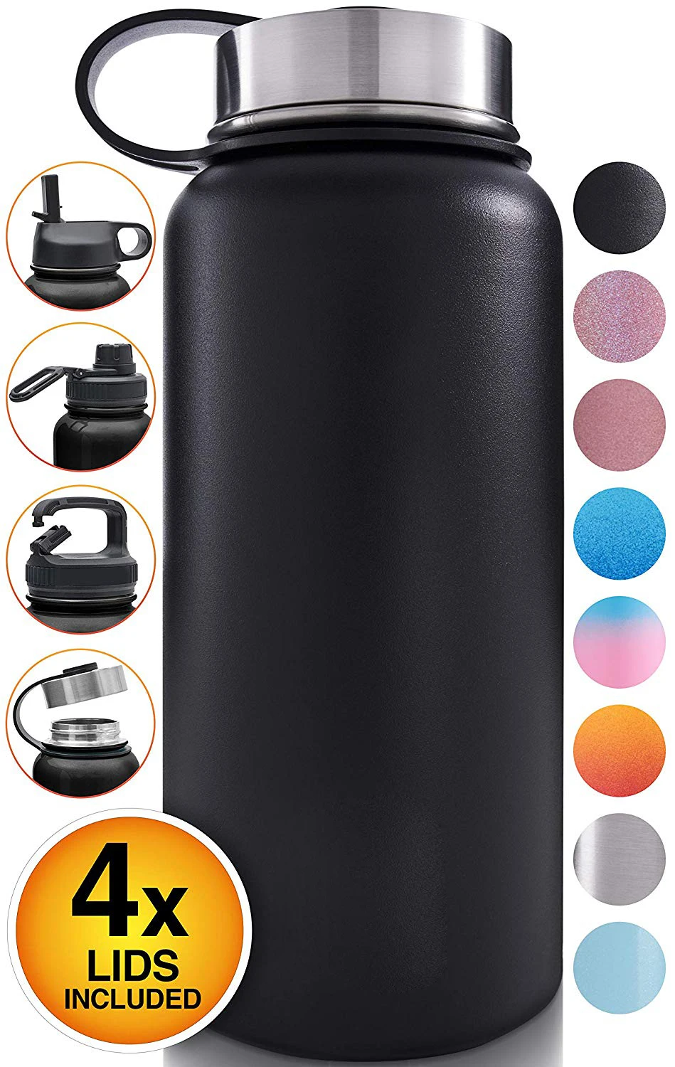 Weight: 229 g- Capacity: 350 ml- Dimensions: 73 mm (L) x 177 mm (H)- 18/8  food grade stainless steel water bottle- Double insulated wall