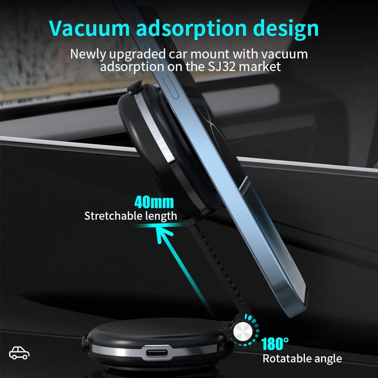 Support Téléphone Voiture à Ventouse Double Fonction