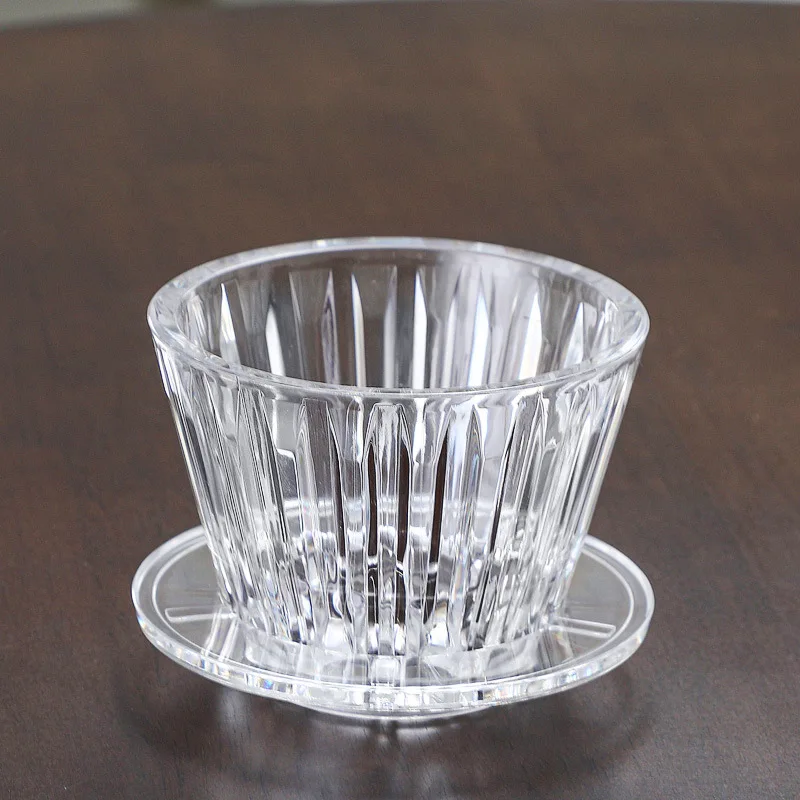 Mini 4/2 Cups Coffee Dripper Clear Plastic Coffee Percolator Pour Over Filter Cup
