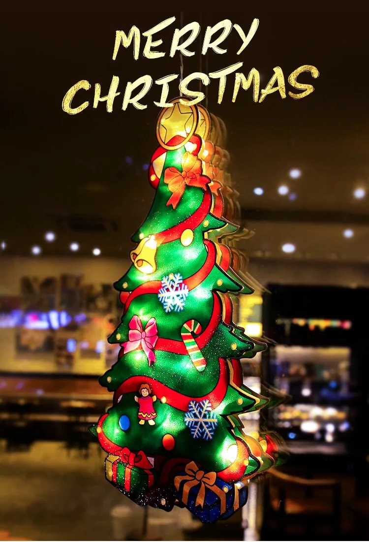 Large Size Christmas Light Suction Cup Window Hanging Lights Decoration