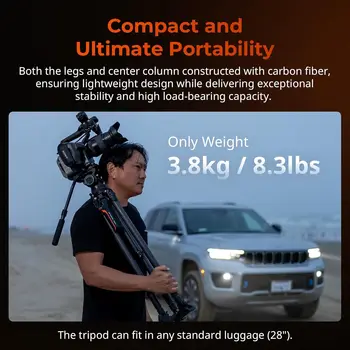 SmallRig Tribex Hydraulic Carbon Fiber Tripod Kit, Fast Extend Camera Video Tripod with 4-Step Counterbalance Fluid Head detail image