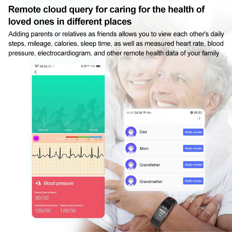 Rohs Fc Ce Smart Bracelets And Wmart Band Android Watch Cg, 24H Temp, Bp, Spo2 Smart Watch 24H Temp 0.96" Smartwatch Bp Monitor