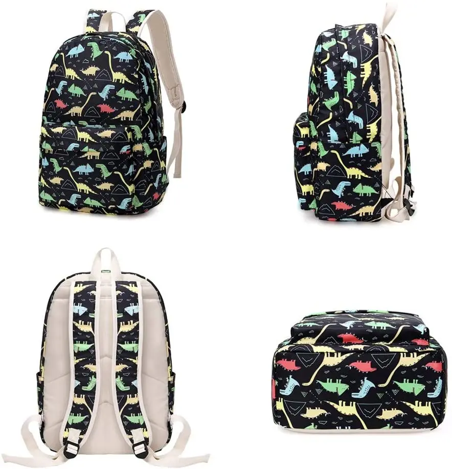 Dinosaur Print Kids School Bag Set Backpack With Lunch Box And Pencil ...