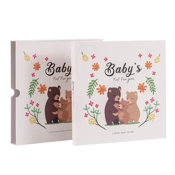 Customized Full Color Printing Baby Book Journal baby Growth record planner Memories book With Box