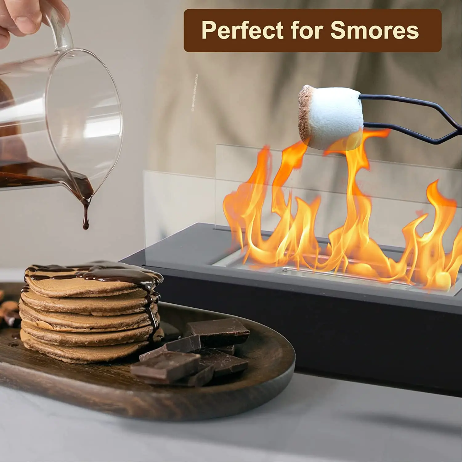 Tabletop Fire Pit Portable Alcohol Fireplace Bioethanol Table Top