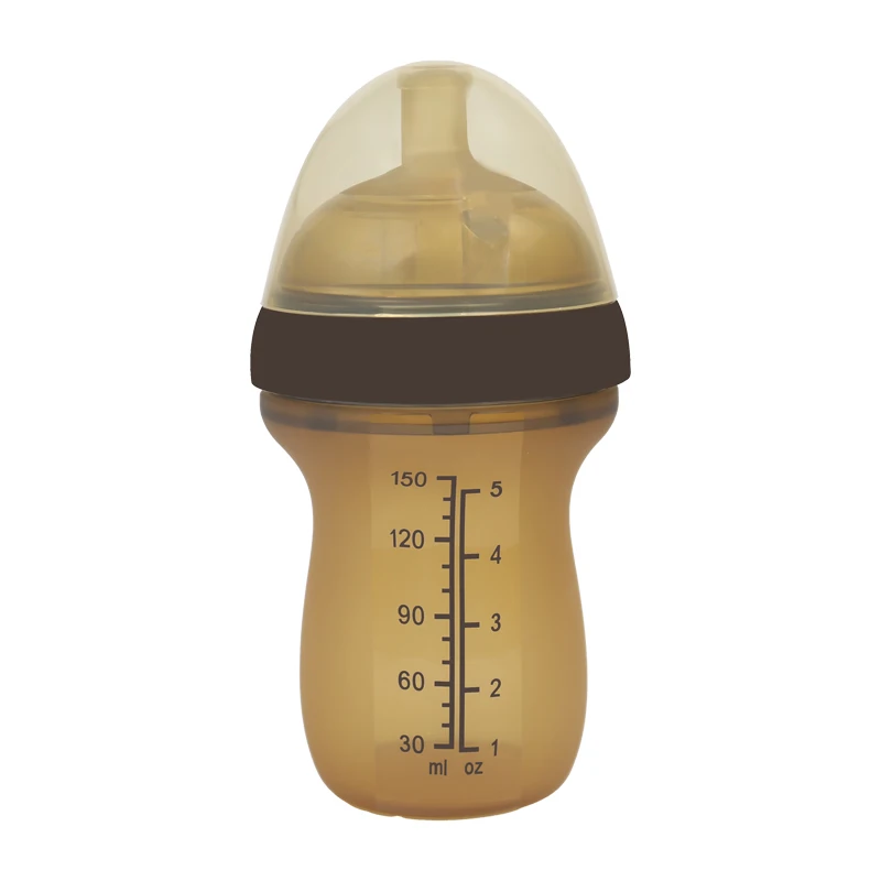BPA Free Newborn Baby Bottle 0-12 Months Small Baby Bottle Solid Silicone PP Wide Mouth Design Imitates Breast Milk Bottle