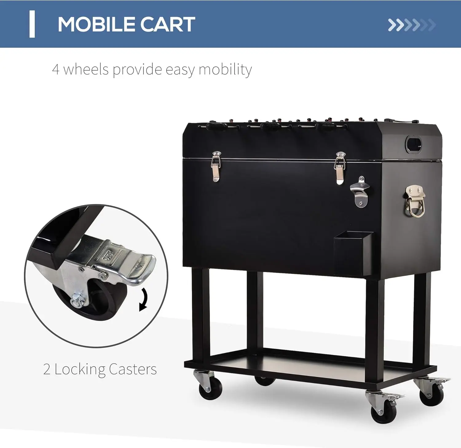 Metal Foosball Cooler Box Multifunctional Cooling Box Football Table Cooler for Outdoor BBQ Party