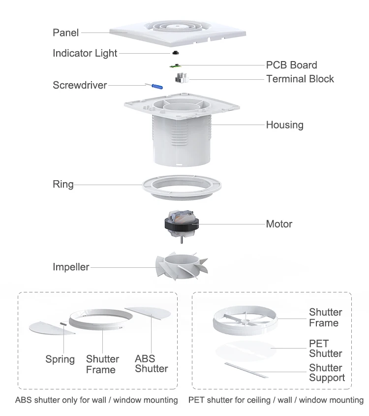 Bathroom Fan, 110V, Electric - detail 4