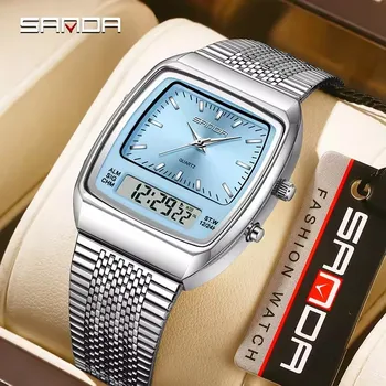SANDA 3393 Men's Electronic Quartz Watch - Fashion Dual Display