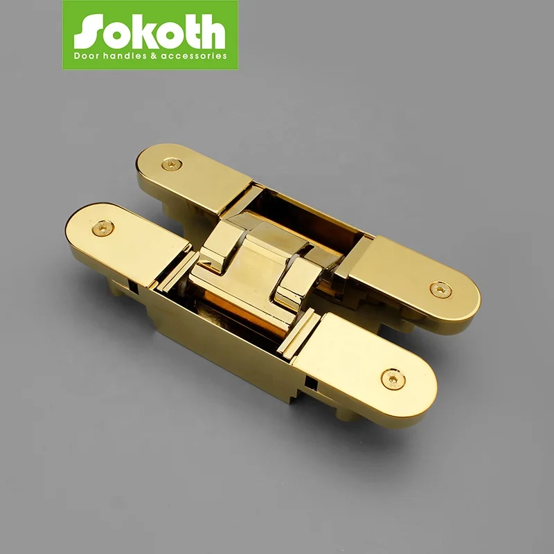 Hot Sell Zinc Alloy Black 3D Adjustable Concealed and Hidden Door Hinge Heavy Duty Invisible Door Hinges