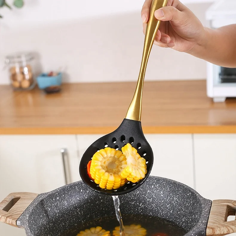 KINGWISE Высококачественная сервировочная посуда из нержавеющей стали 304 набор 8 предметов силиконовая кухонная