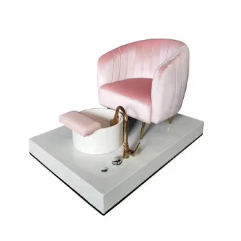 ZY-PC003 Cheap Fabric Stool Small Factory Wholesale Modern Luxury Foot Spa Chair Beauty Nail Salon Pink Throne Pedicure Chair
