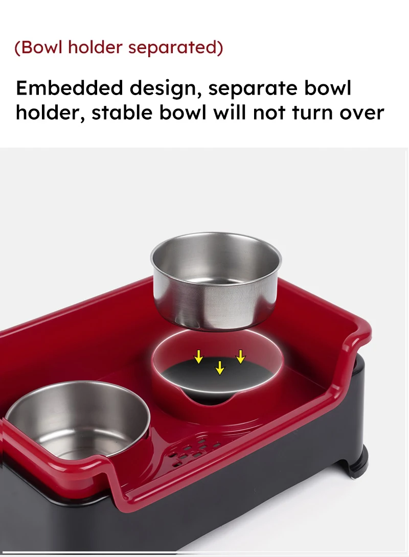 Pet Bowl Stainless Steel Dog Bowl Anti-upset Life  Pet Double Stainless Steel Cat Bowl Wholesale supplier
