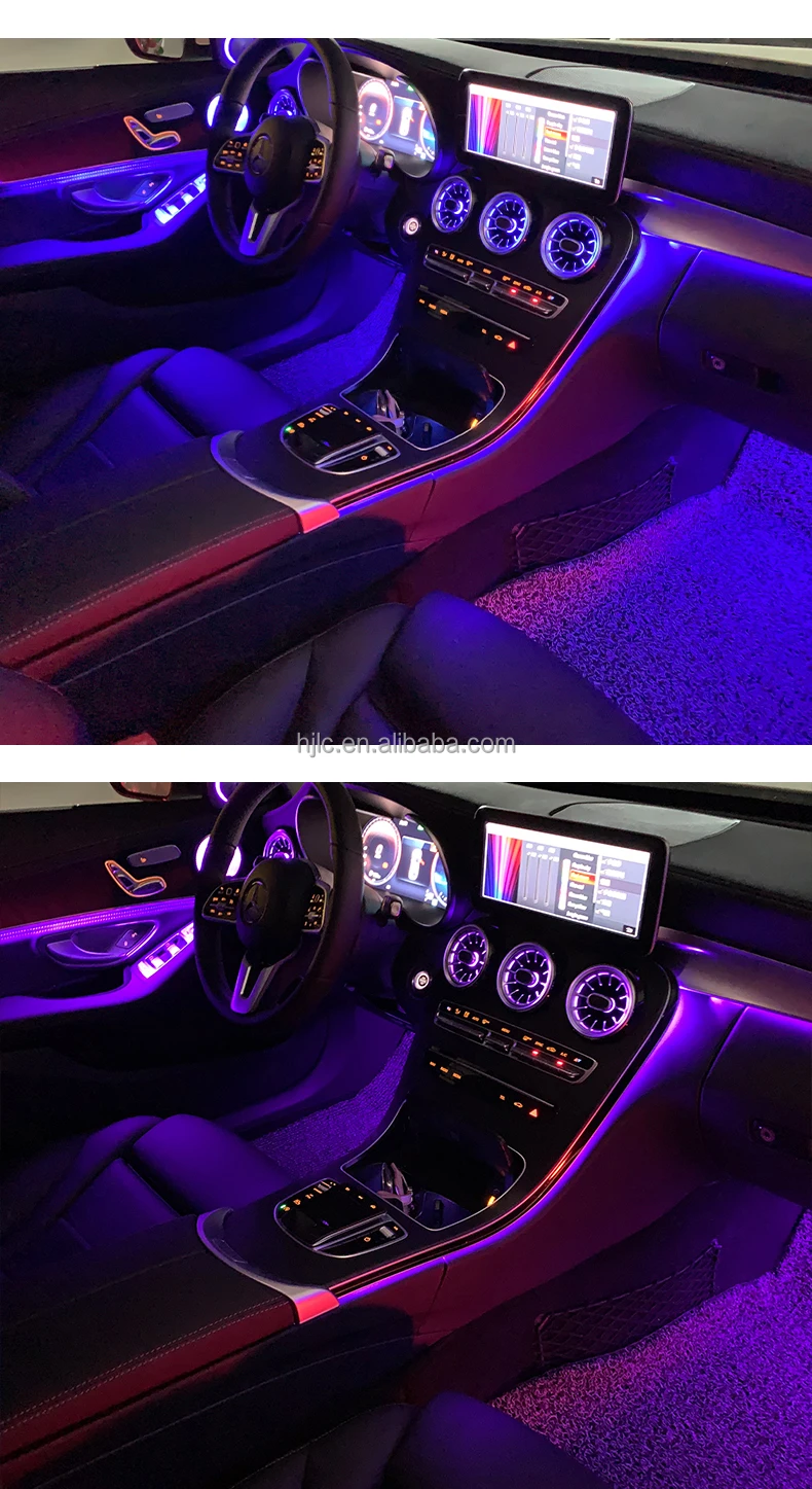 système d'éclairage automatique atmosphère de système d'éclairage led  voiture à l'intérieur de la lumière ambiante pour mercedes-benz w205  lumières/w253/w213