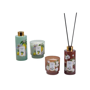 Flameless Scented Candle Gift Set Reed Diffuser Sets for Wedding Holidays Celebrations