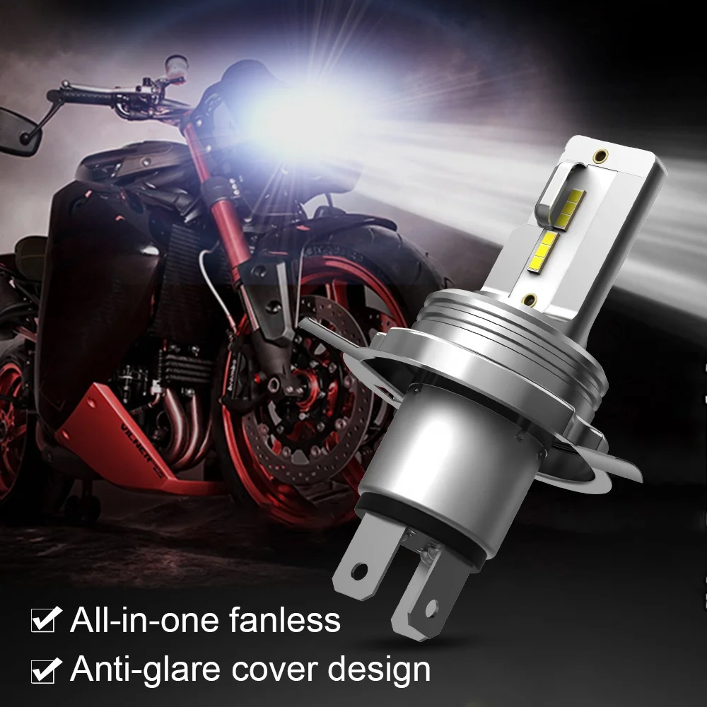 Bevinsee 2x Hi/ближнего света белые лампы H4 HS1 Светодиодная лампа для фары мотоцикла UTV ATV