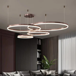 Simple High Quality Ceiling Contemporary Circle 4 Rings Indoor LED Chandelier Modern