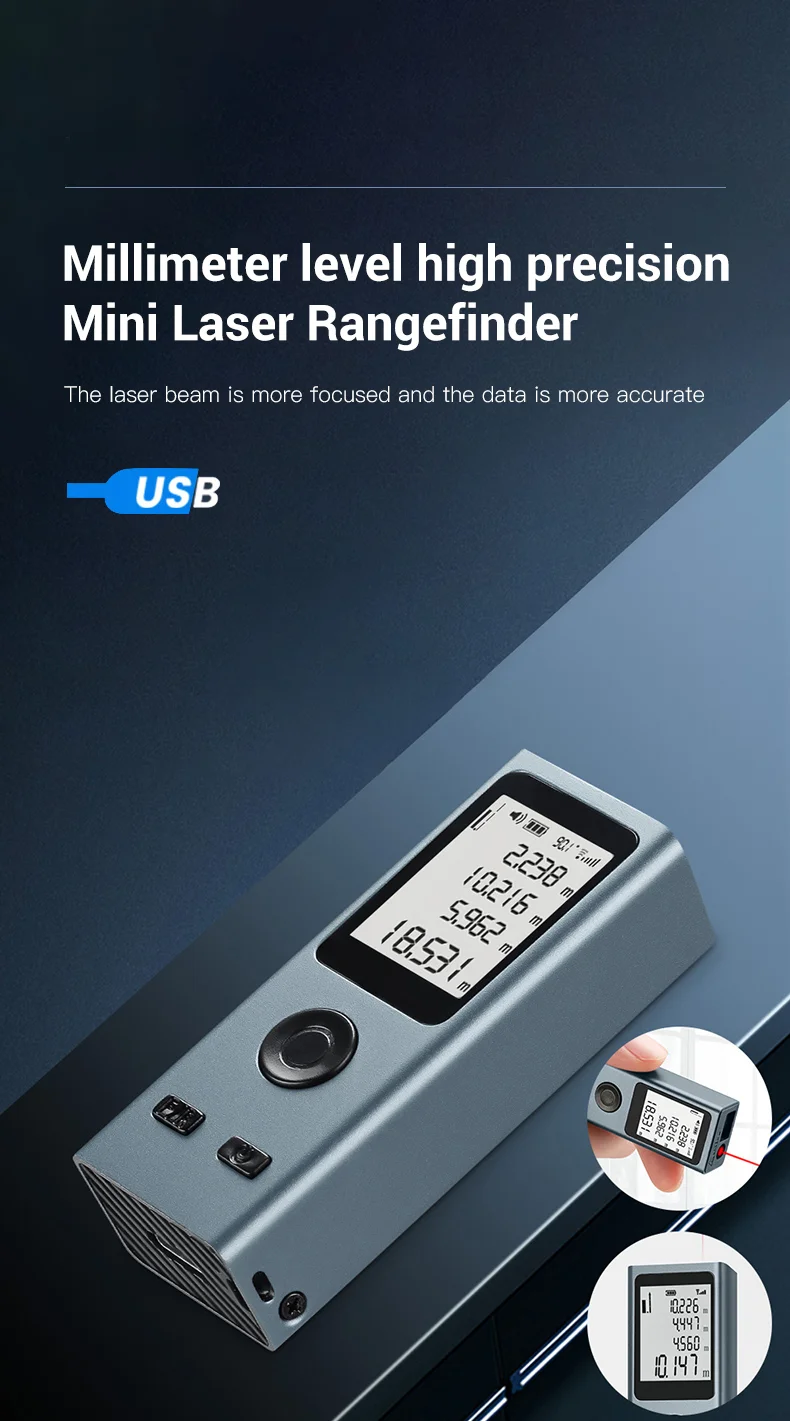 Mini 40m Handheld Laser Digital Rangefinder Multifunction High Laser ...