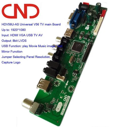 Cheap Price V56 2AV LCD LED TV Main Board with Remote Spare Parts for Hisense/l G/tcl/samsung Panel