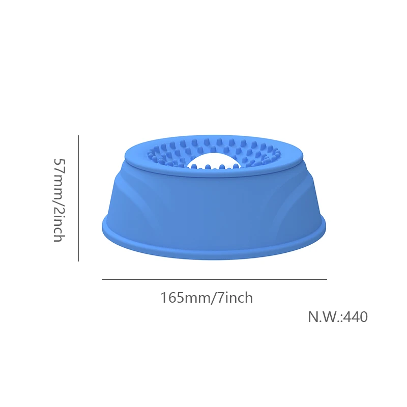 Eco-friendly Silicone Indoor Slow Feeder Licking Bowl with Rolling Ball for Cats & Dogs Slow Pet Eating Easy Clean