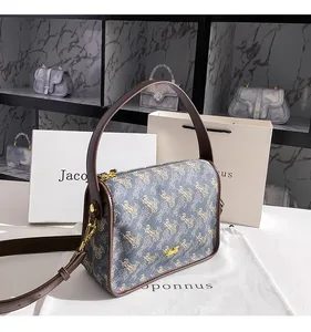 Guangzhou Factory's Luxury Retro High Quality PU Leather Women's Oblique Shoulder Bag Newly Designed Lady Style