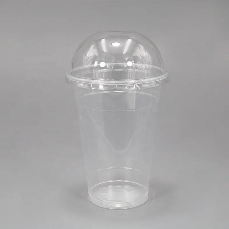 Disposable plastic Transperent juice cup with lid